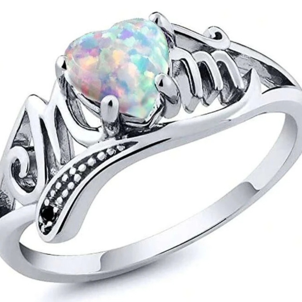 Mom Pearl Silver Ring